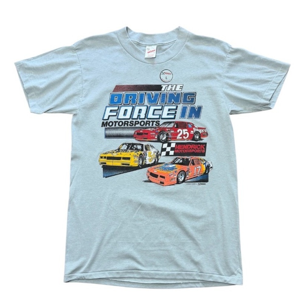 Vintage 80s Hendrick Motorsports Racing Auto Car Graphic Art Deadstock T-shirt